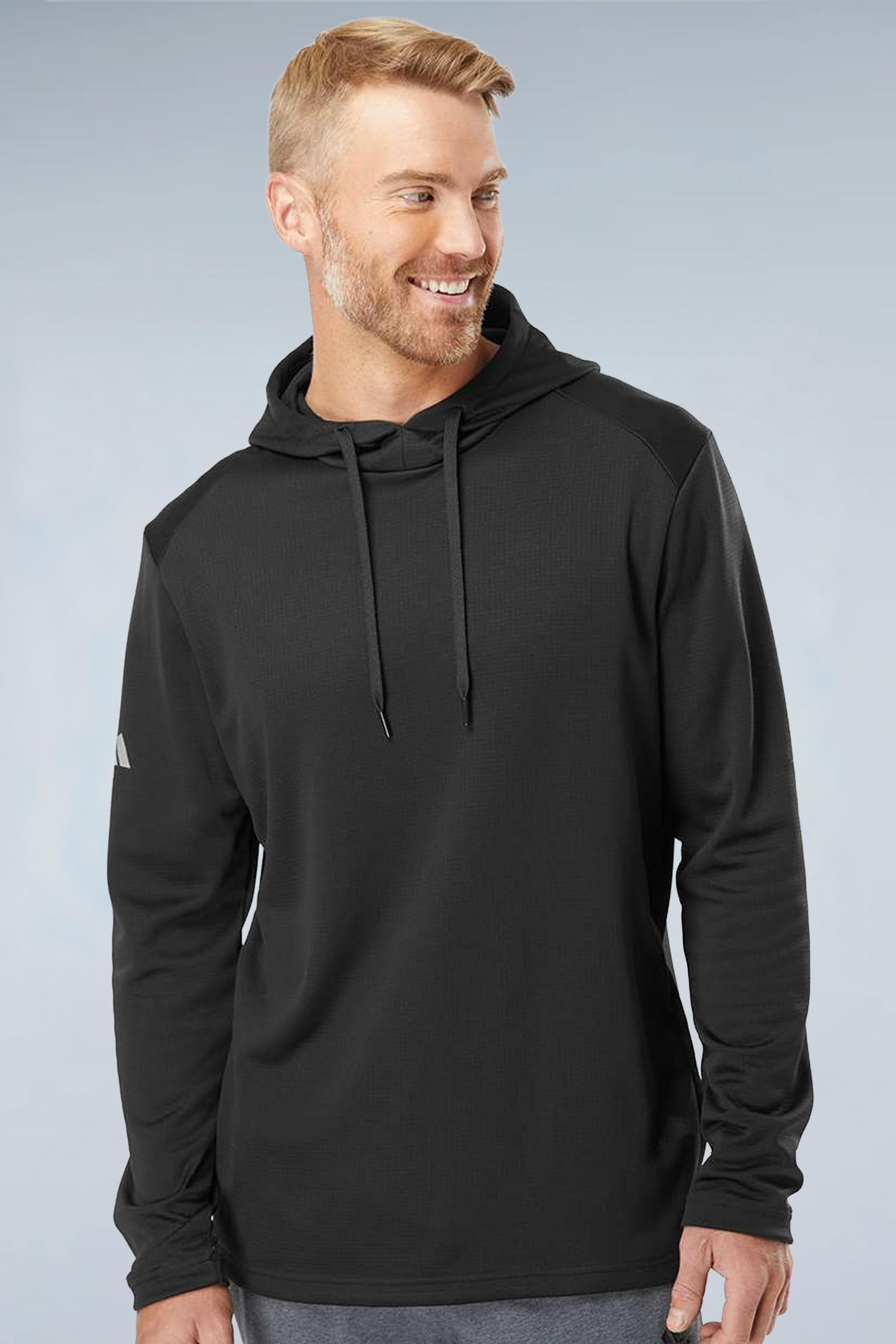 Adidas Men's Textured Mixed Media Midweight Hooded Sweatshirt A530