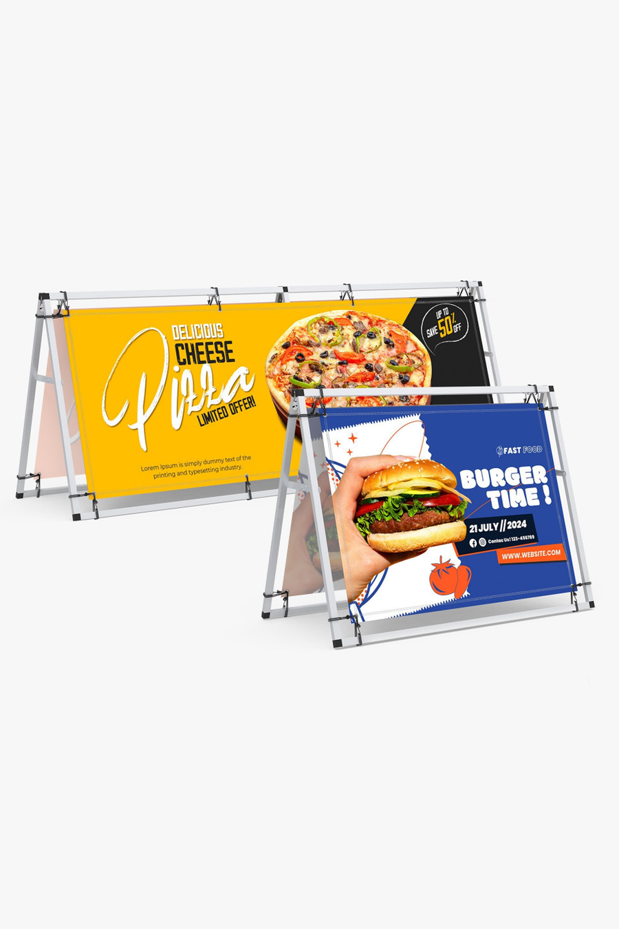 Custom Banner A-Frame Display 4ft 8ft outdoor event sign Miami