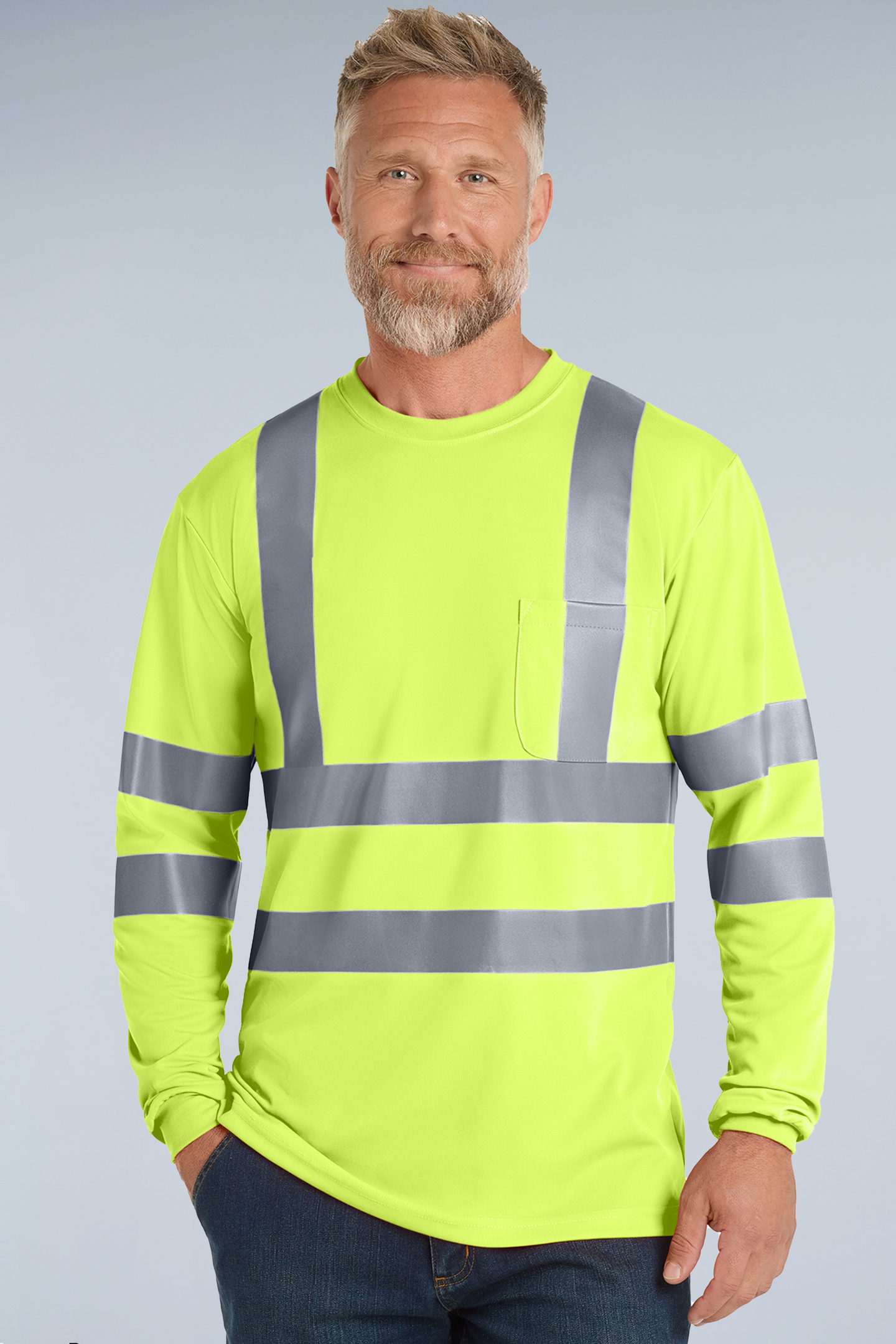 CornerStone® - ANSI 107 Class 3 Long Sleeve Snag-Resistant Reflective T-Shirt | CS409