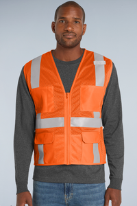 CornerStone® ANSI 107 Class 2 Mesh Six-Pocket Zippered Vest | CSV104