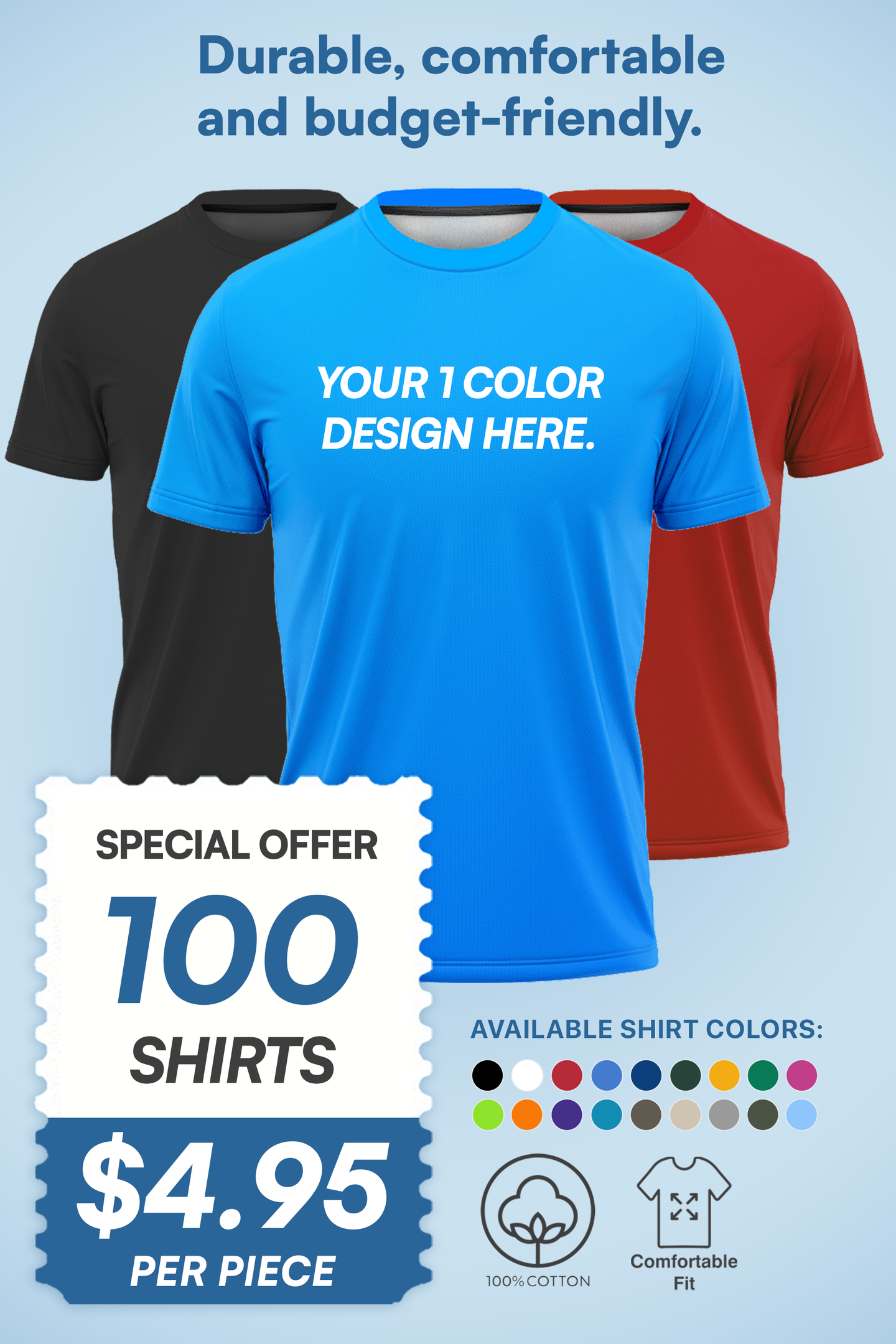 Best Value T-Shirt Package - 100 Shirts