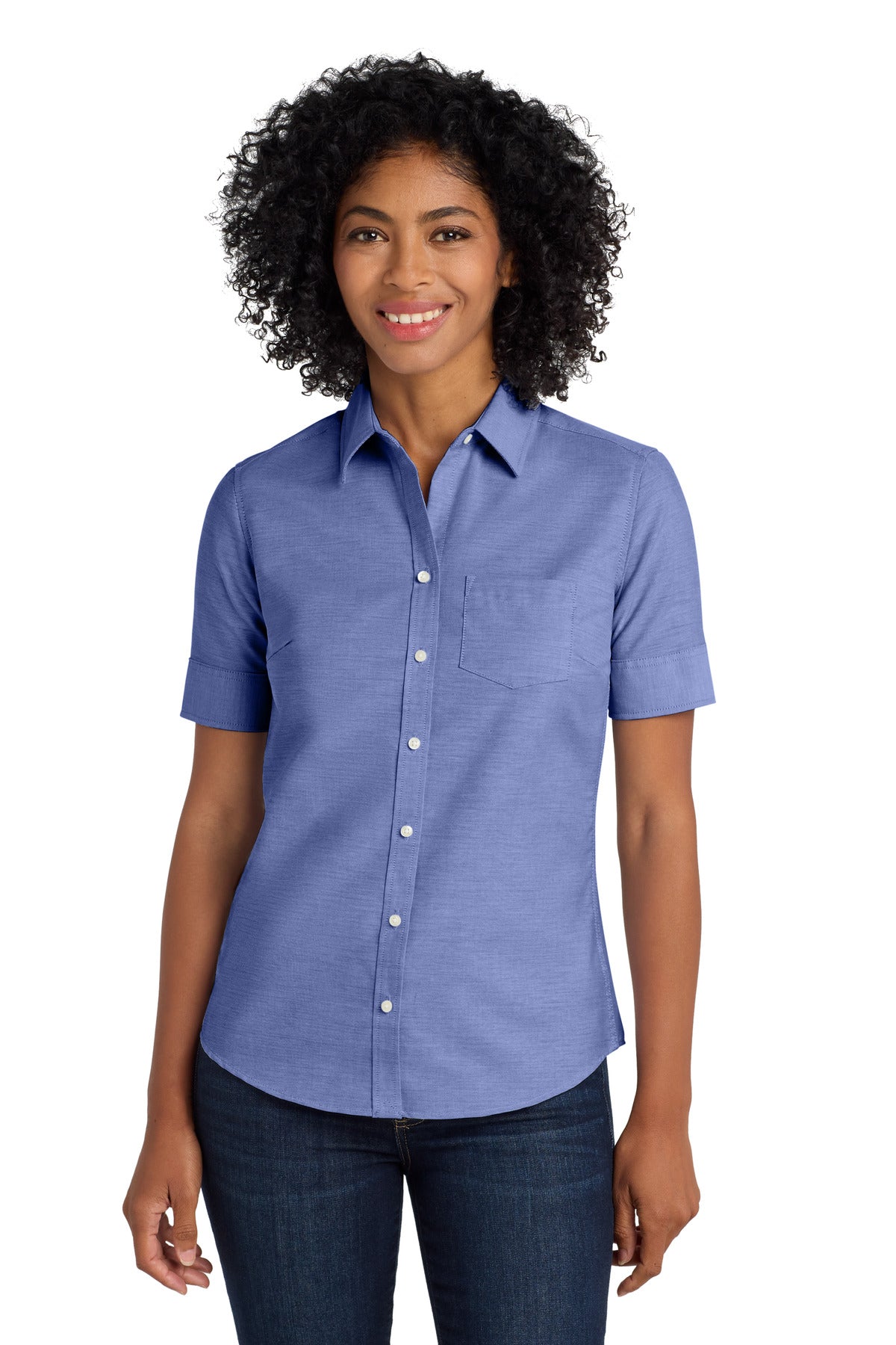 Port Authority ®  Women's Short Sleeve SuperPro ™  Oxford Shirt. L659