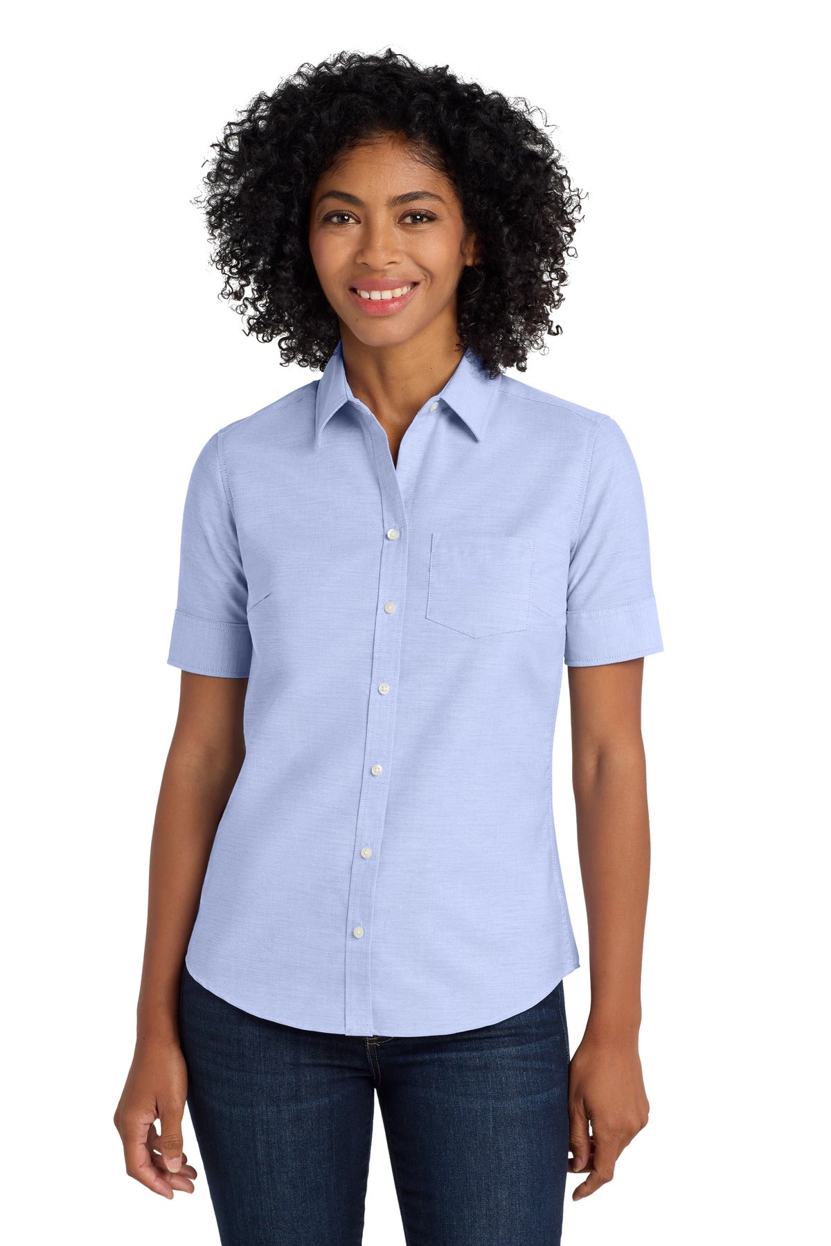 Port Authority ®  Women's Short Sleeve SuperPro ™  Oxford Shirt. L659