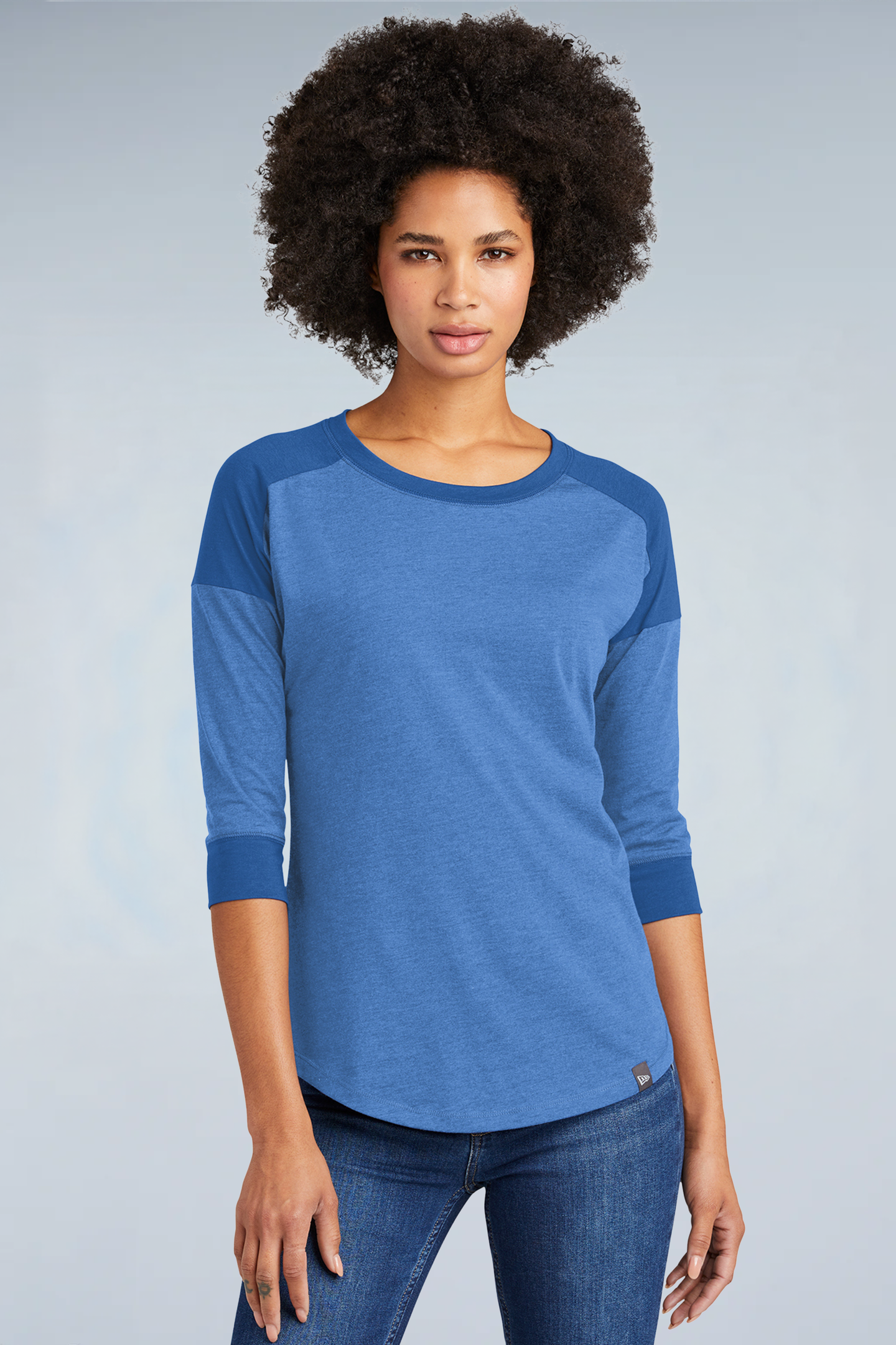 LNEA104 New Era® Women's Heritage Blend 3/4-Sleeve Baseball Raglan Tee