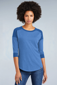 LNEA104 New Era® Women's Heritage Blend 3/4-Sleeve Baseball Raglan Tee