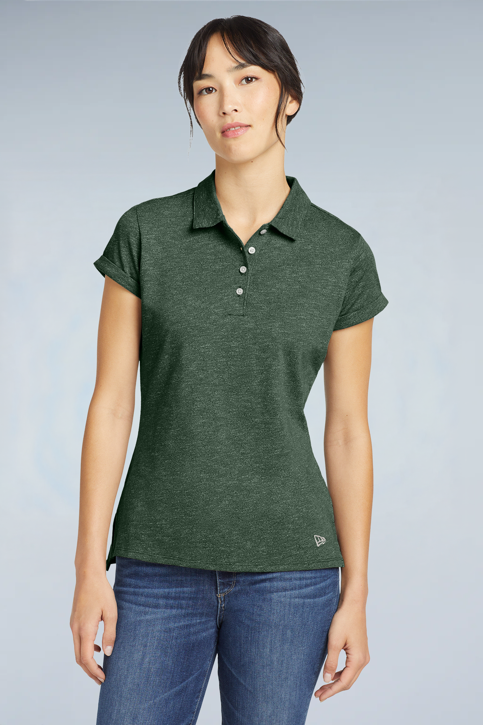 LNEA301 New Era® Women's Slub Twist Polo