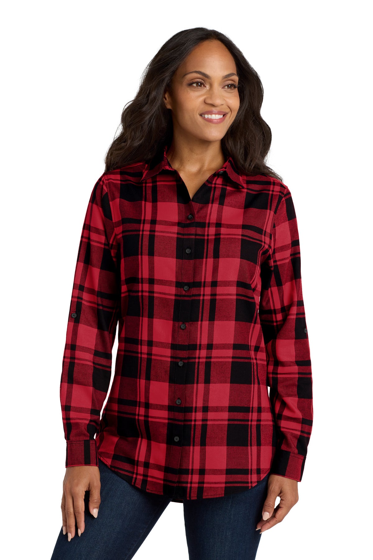 Port Authority ®  Women's Plaid Flannel Tunic . LW668