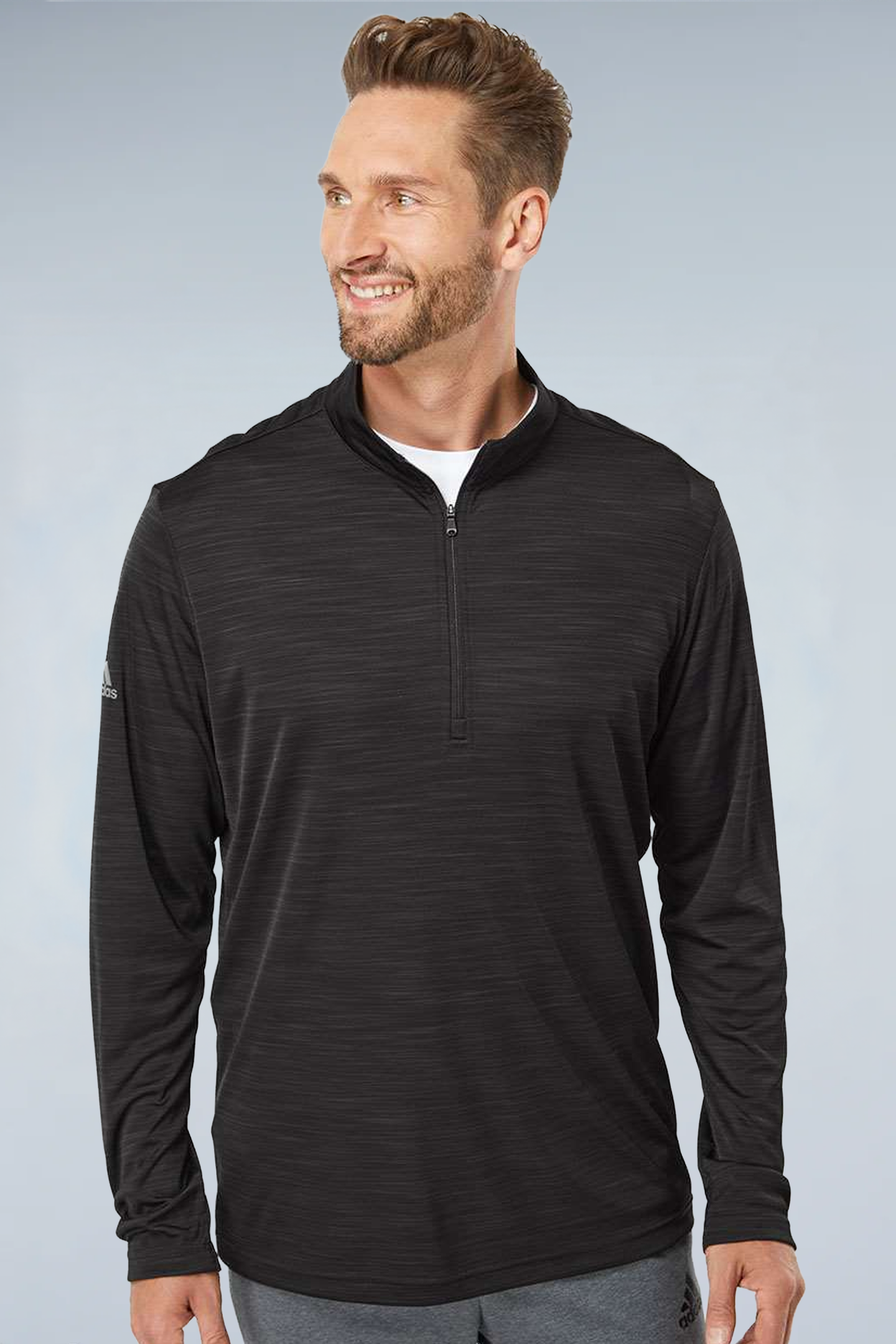 Adidas Men's Lightweight Mélange Quarter-Zip Pullover A475
