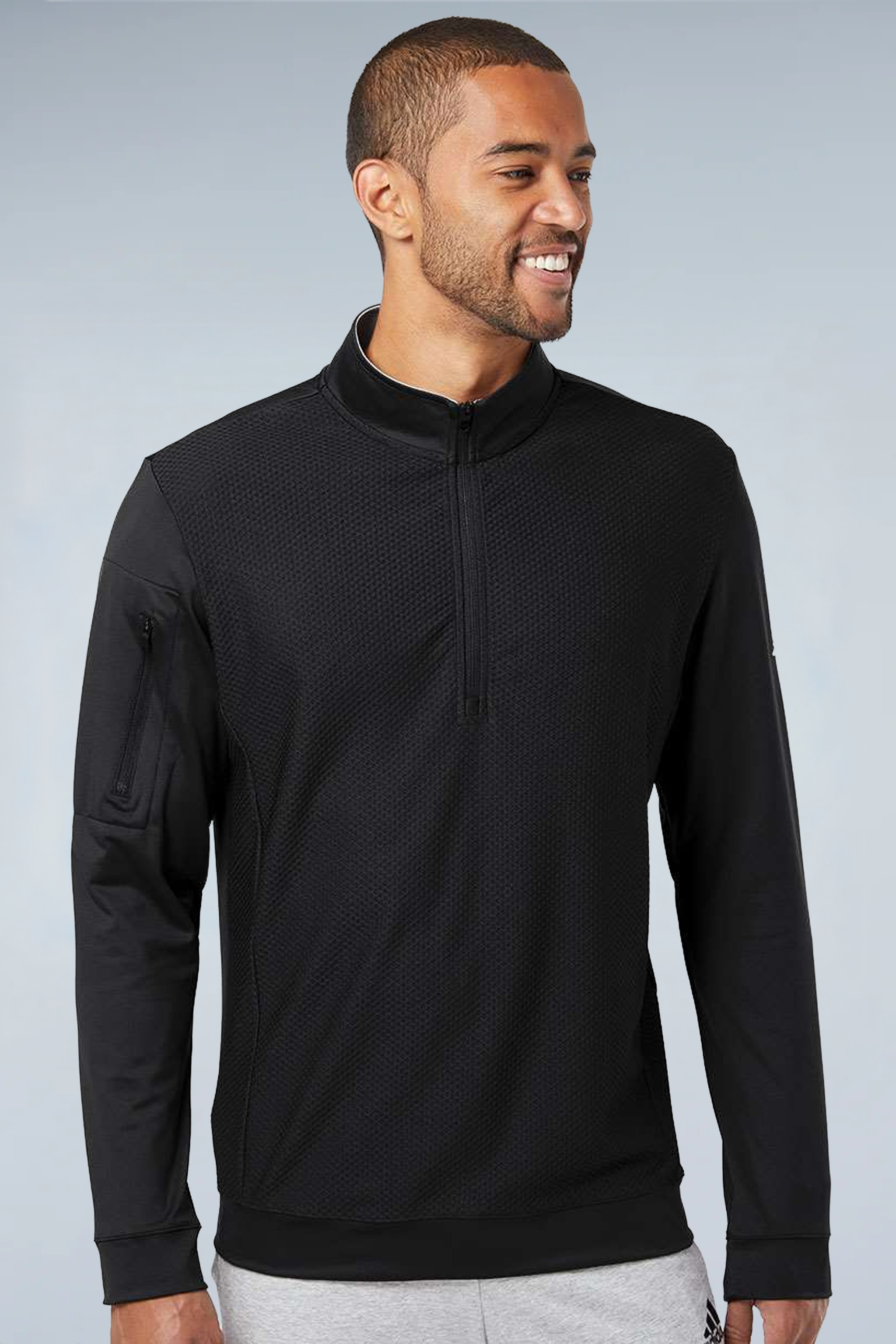 Adidas Men's Textured Quarter-Zip Pullover A295