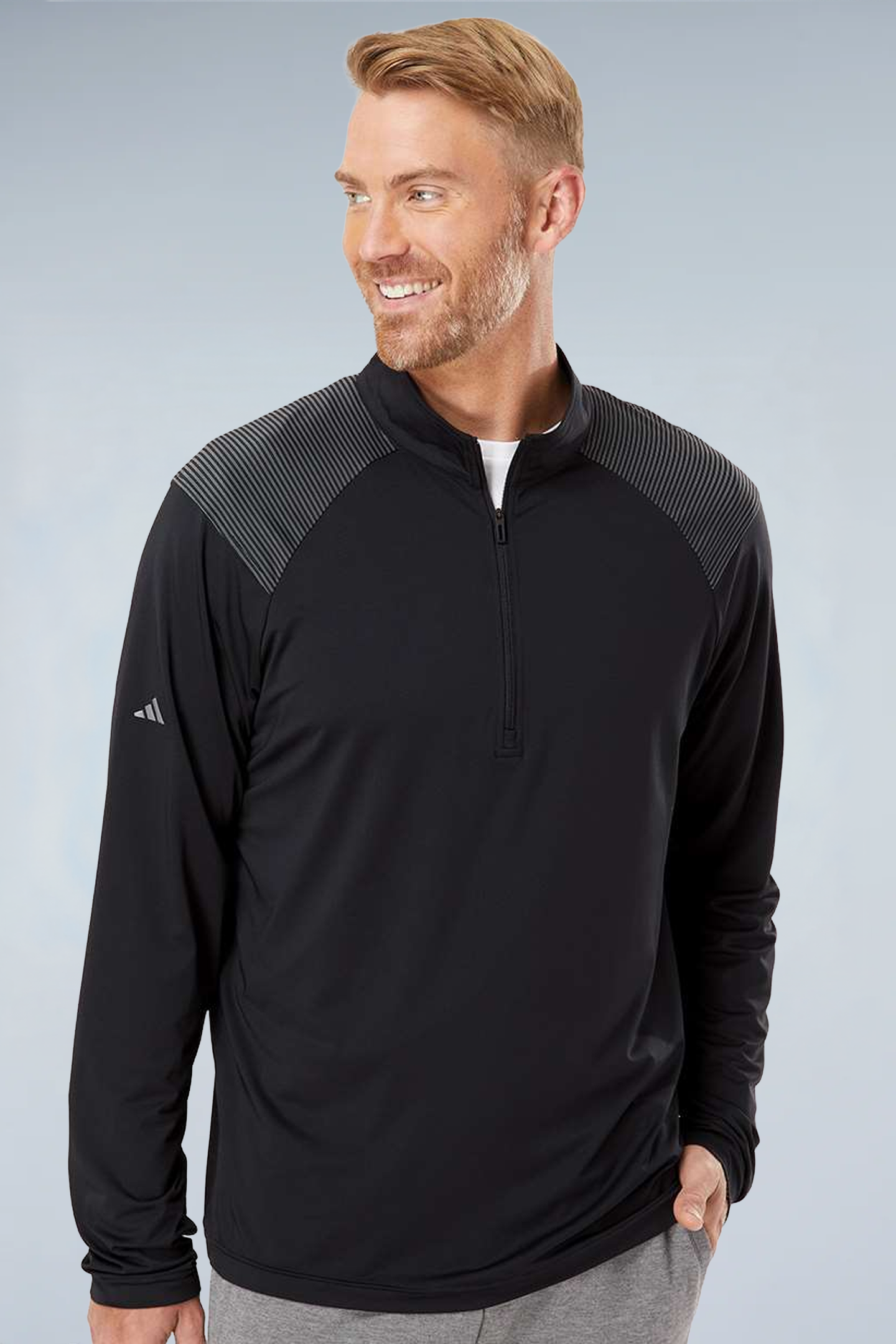Adidas Men's Ultimate365 Lightweight Shoulder Stripe Quarter-Zip Pullover A520