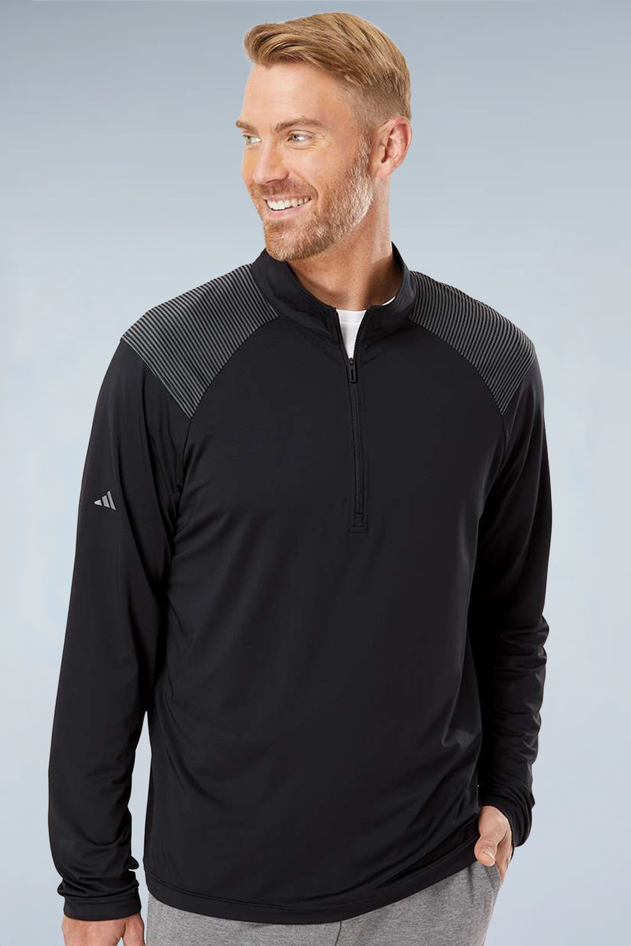 Adidas Men's Ultimate365 Lightweight Shoulder Stripe Quarter-Zip Pullover A520