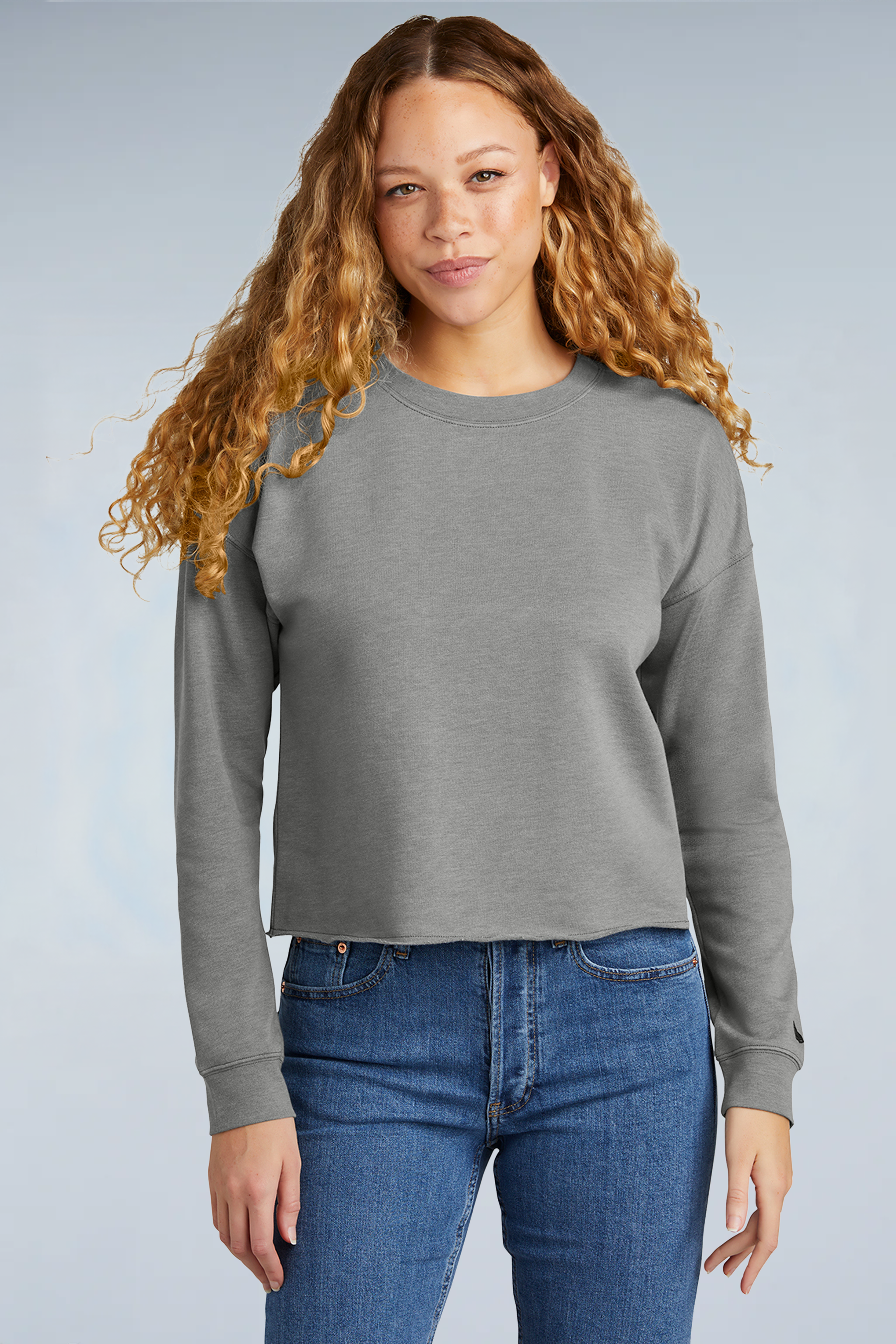 LNEA514 New Era® Women's Tri-Blend Fleece Crop Crew