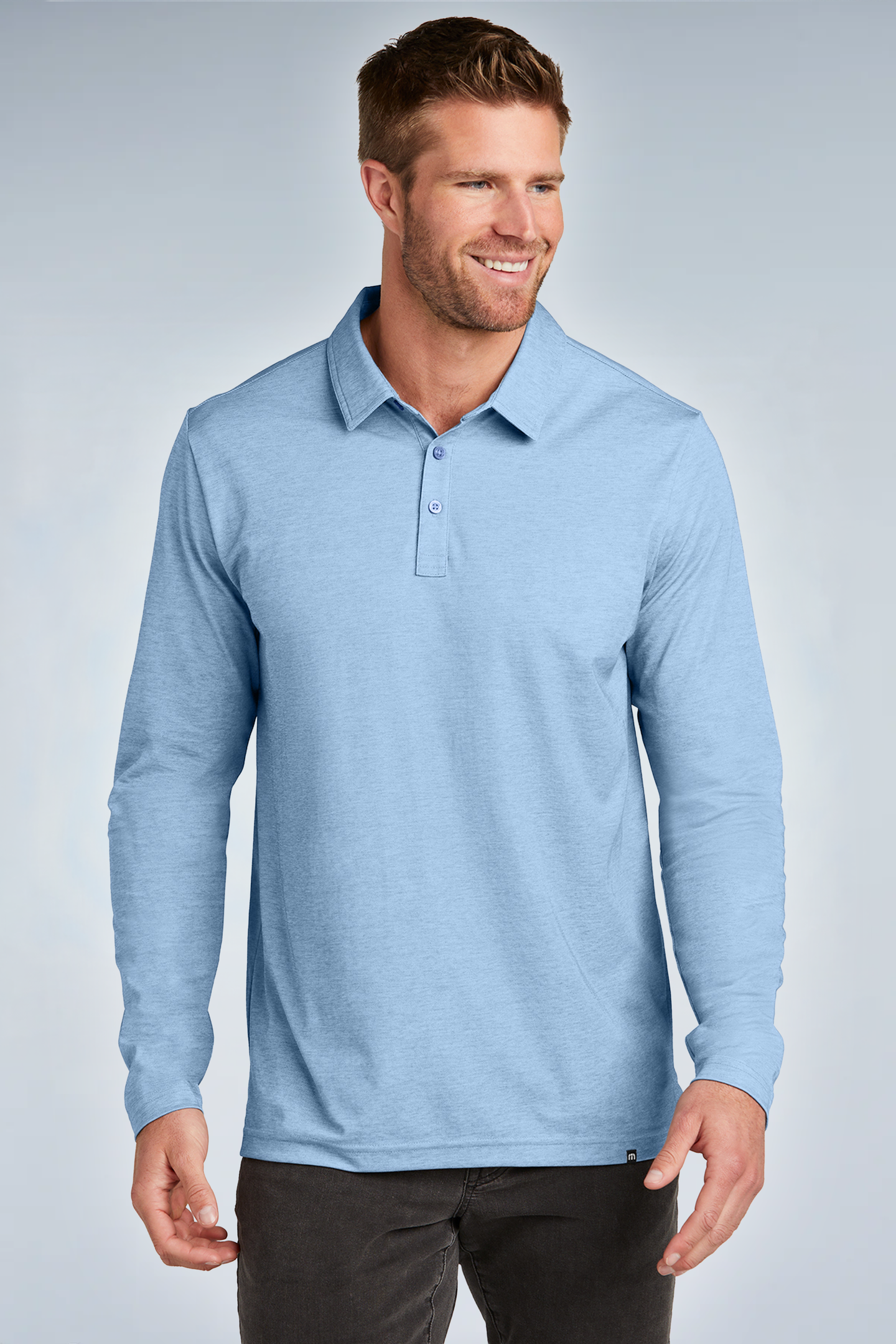 TravisMathew Oceanside Heather Long Sleeve Polo TM1MZ343
