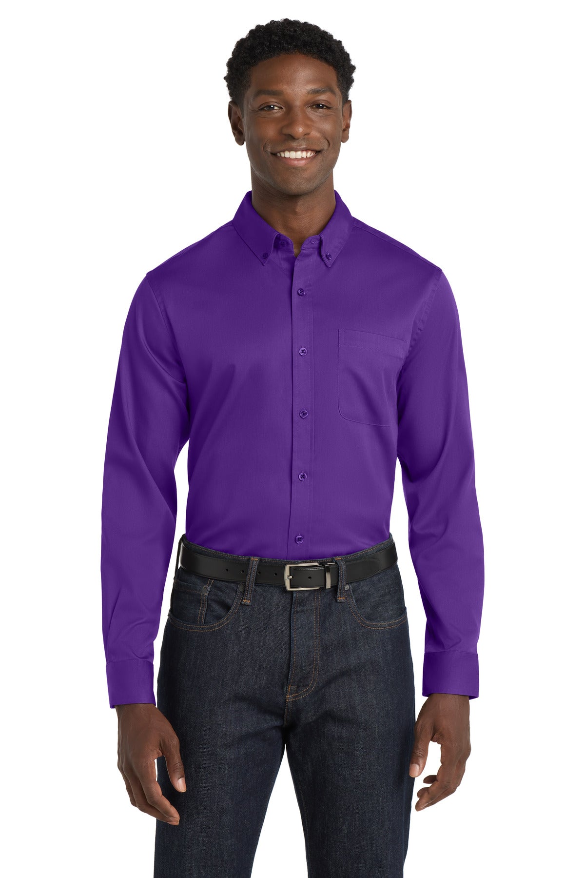 Port Authority ®  Long Sleeve SuperPro React ™  Twill Shirt. W808