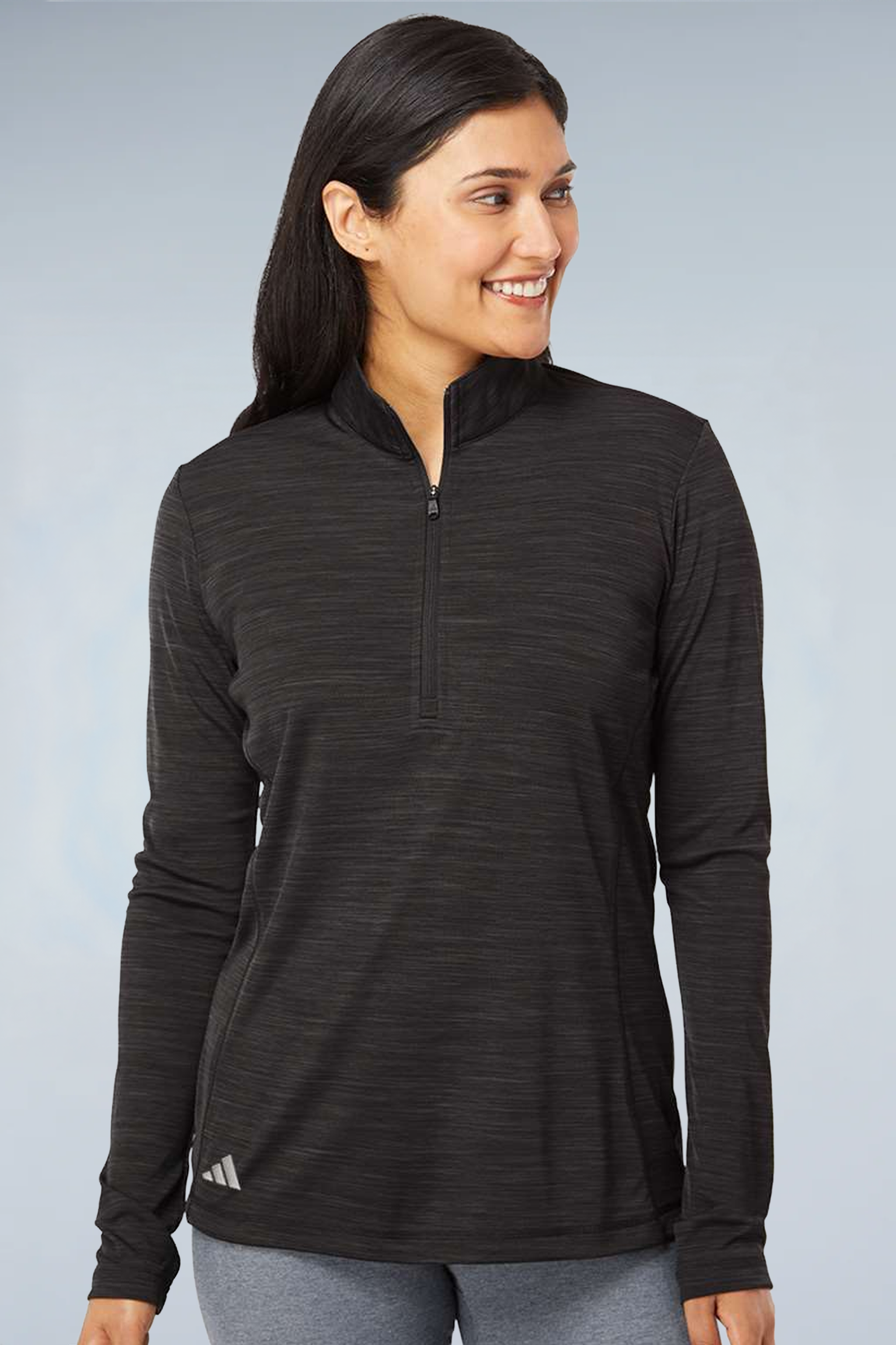 Adidas Women's Lightweight Mélange Quarter-Zip Pullover A476