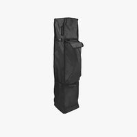 Black rolling carry bag for a 10x10 canopy tent with wheels and multiple handles
