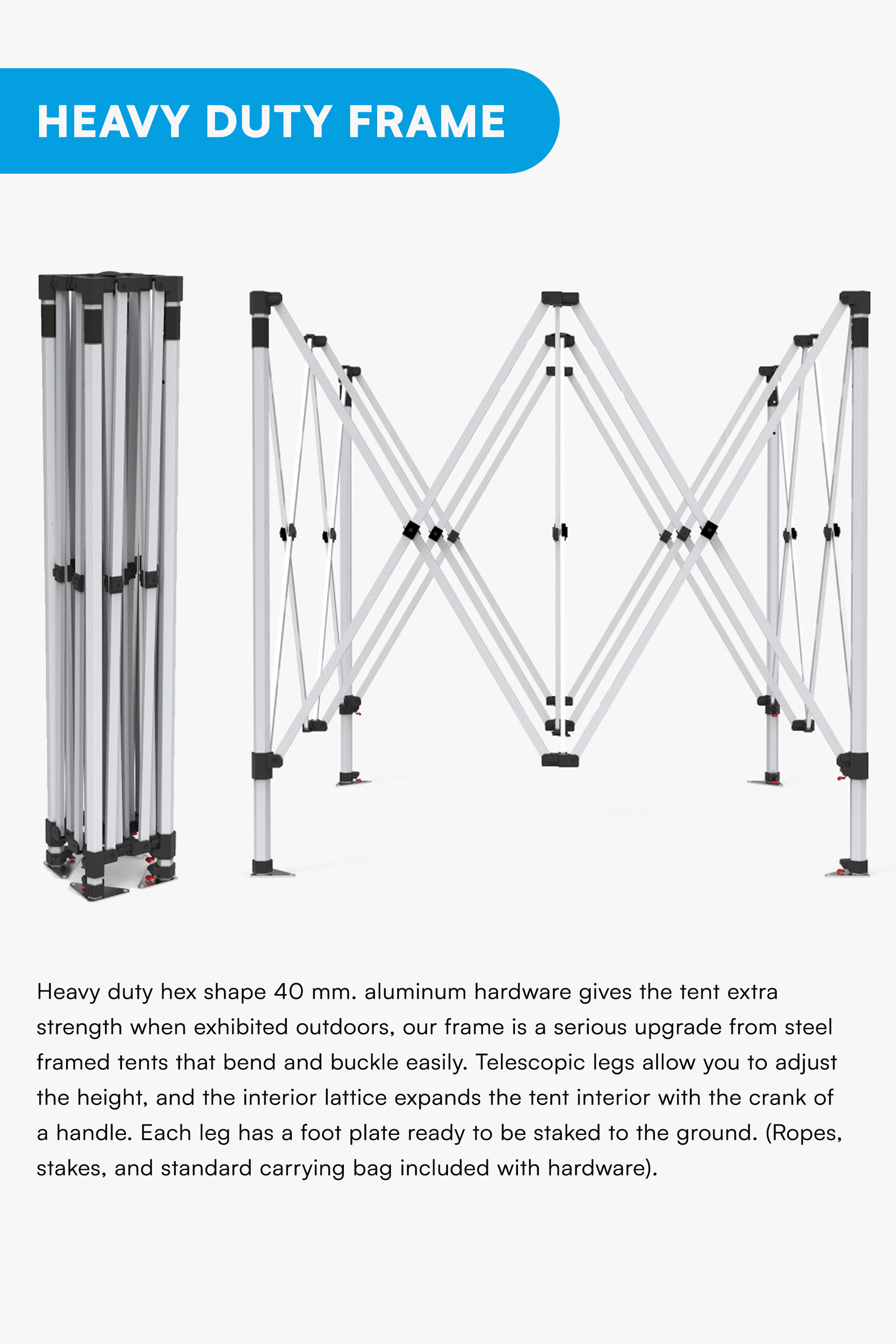 party tent frame 10x10 ft Heavy-Duty Aluminum Tent Frame