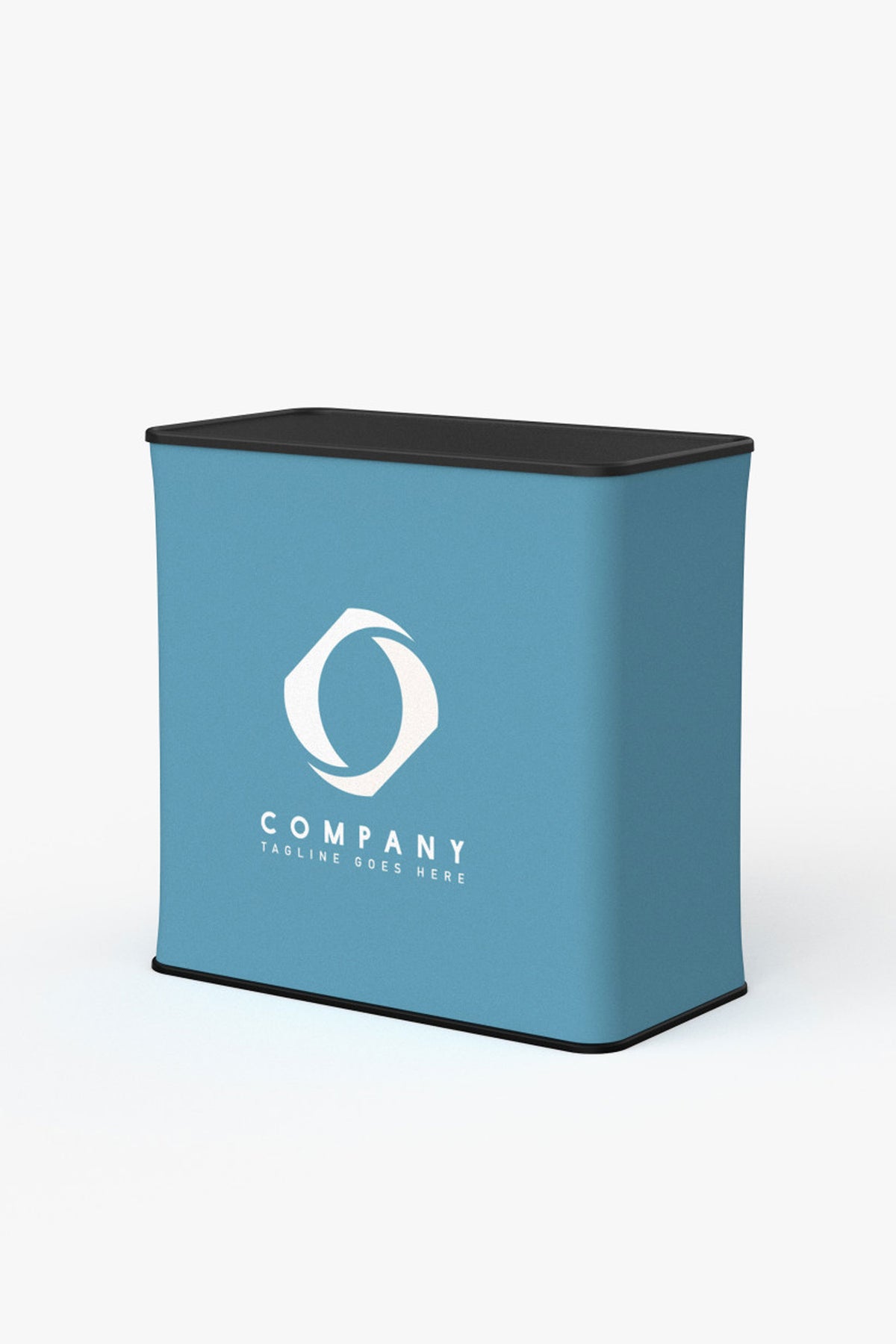 Custom printed podium with full-color branded panel for trade shows and events