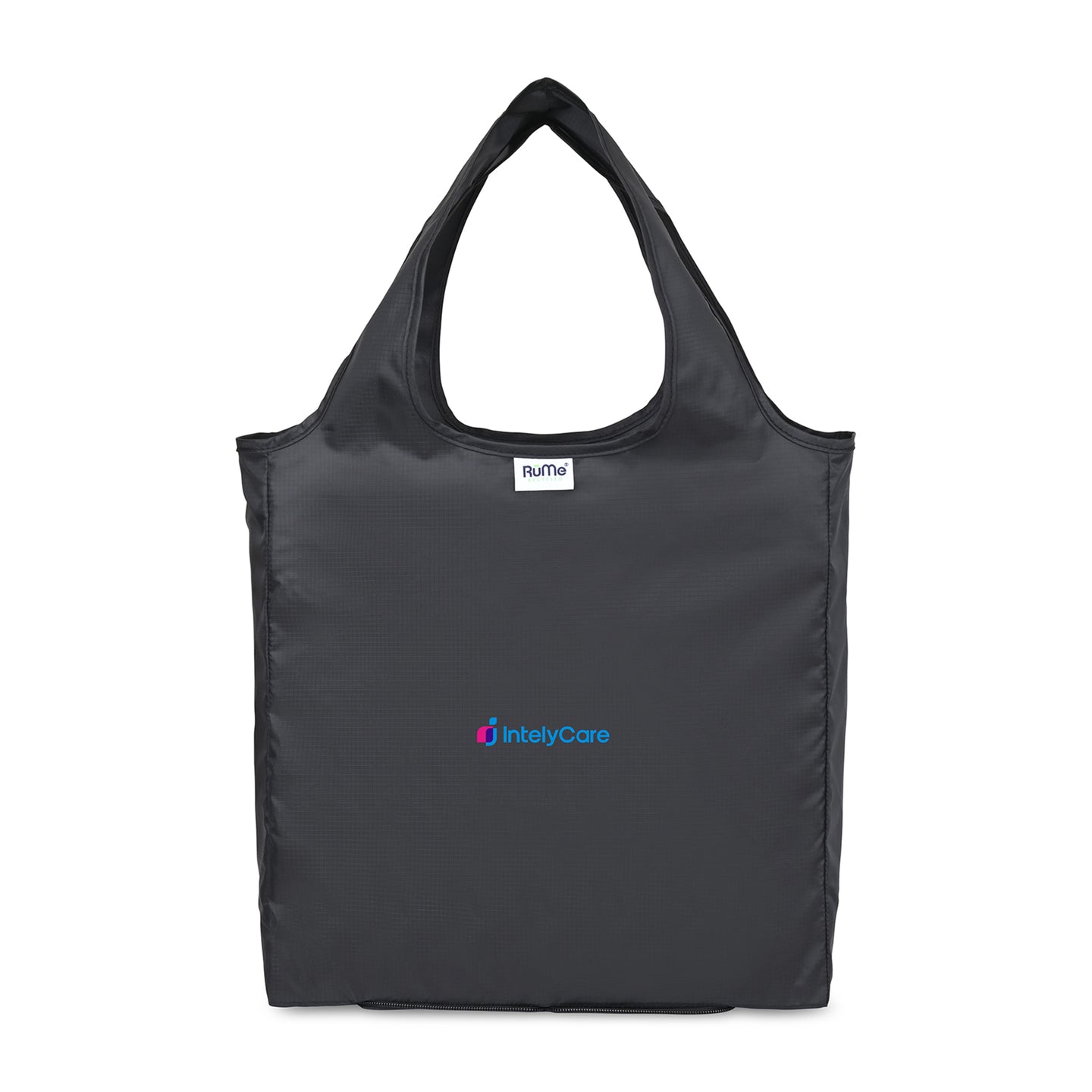 RuMe® Recycled Ripstop rPET bFold Tote - Black | Custom Branded | Lemon Print