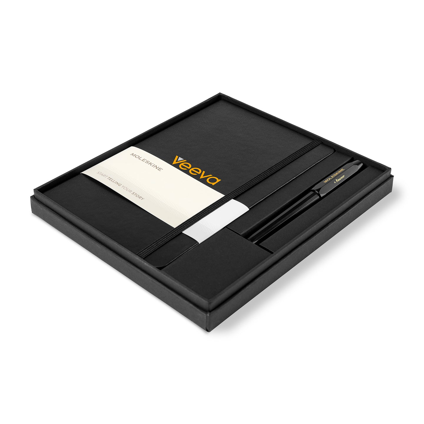 Moleskine® Large Notebook and Kaweco Pen Gift Set - Black | Custom Branded | Lemon Print