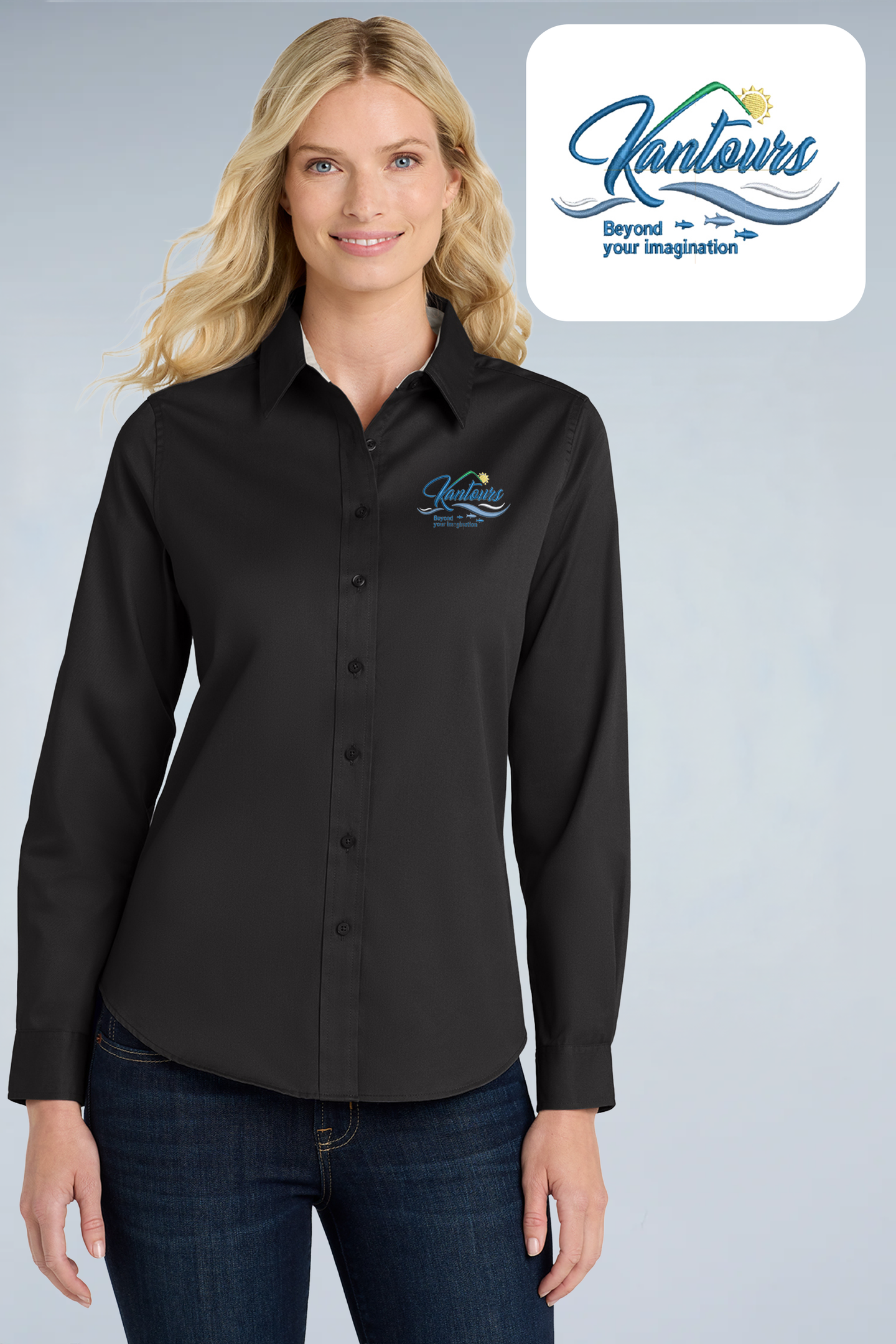 Kantours- Port Authority ®  Women's Long Sleeve Easy Care Shirt.  L608
