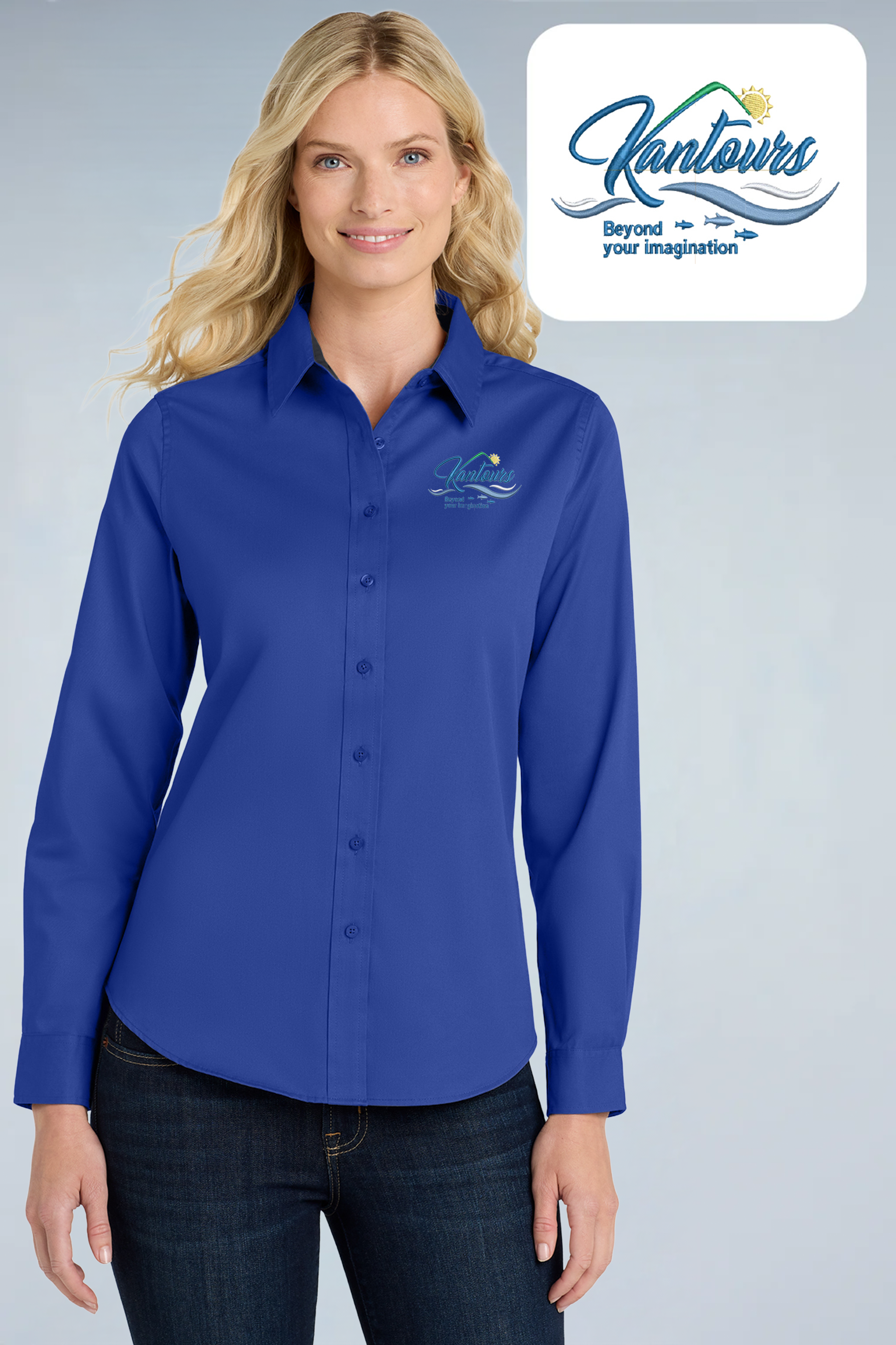 Kantours- Port Authority ®  Women's Long Sleeve Easy Care Shirt.  L608