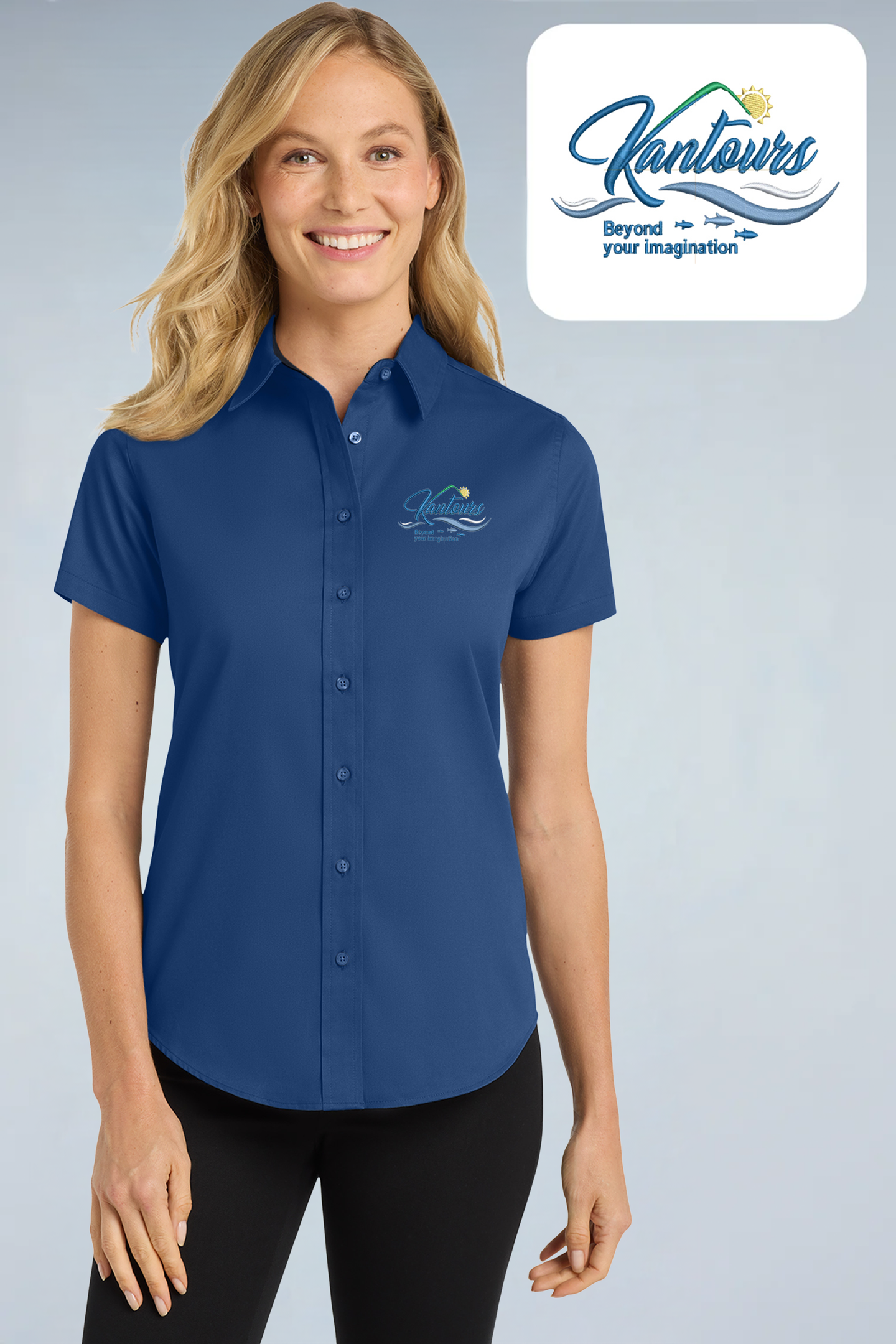 Kantours - Port Authority ®  Women's Short Sleeve Easy Care  Shirt.  L508