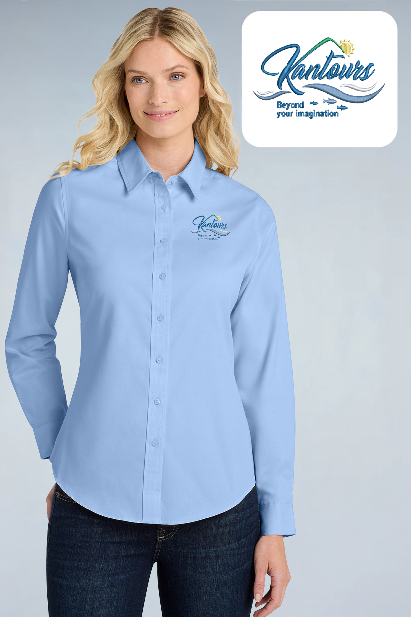 Kantours- Port Authority ®  Women's Long Sleeve Easy Care Shirt.  L608