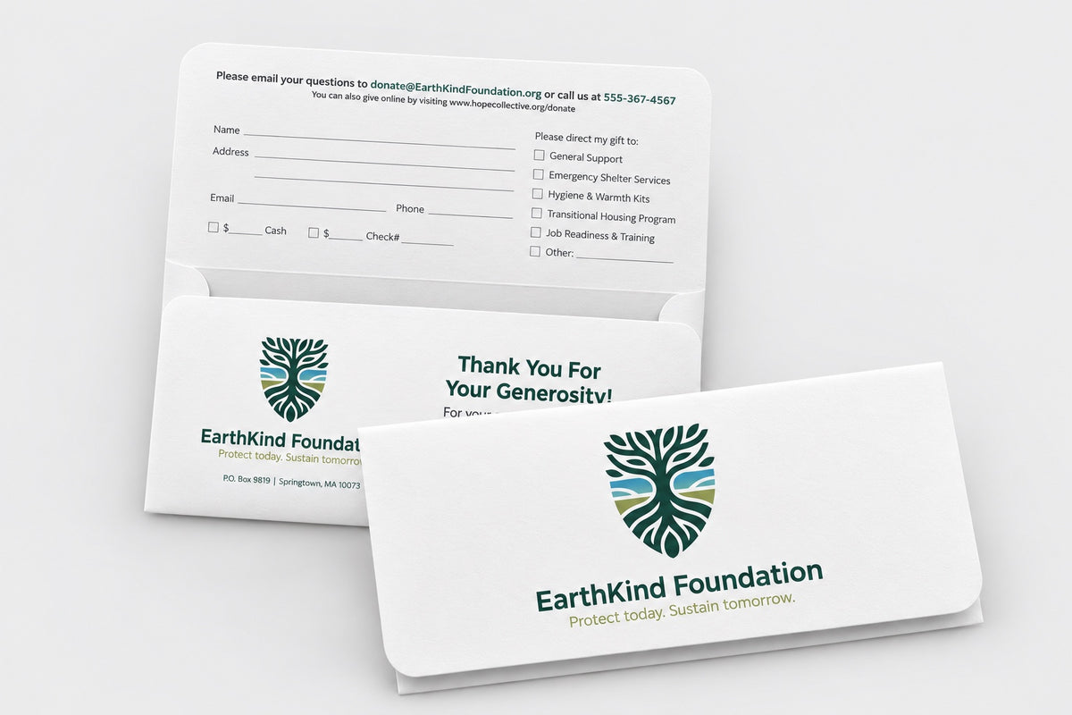 Remittance & Donation Envelopes shown on a light grey background