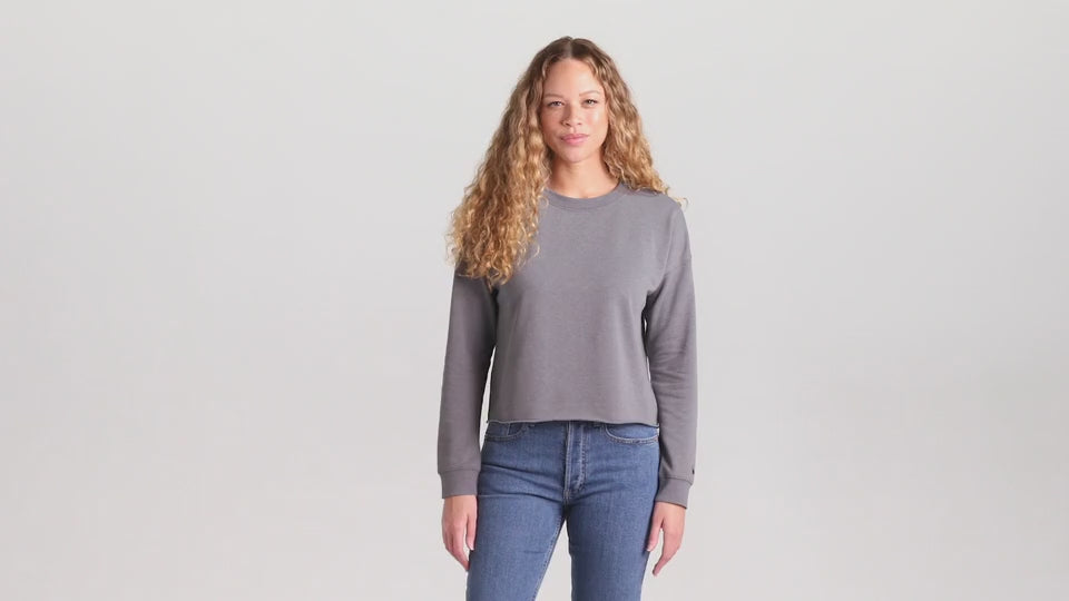 LNEA514 New Era® Women's Tri-Blend Fleece Crop Crew