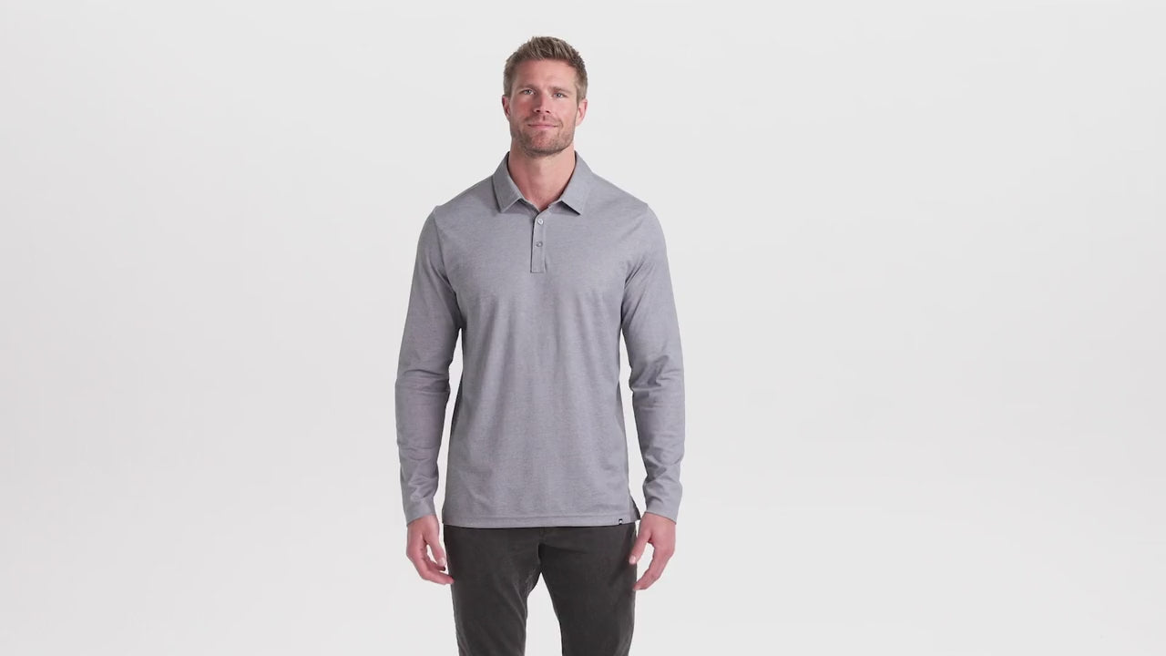 TravisMathew Oceanside Heather Long Sleeve Polo TM1MZ343