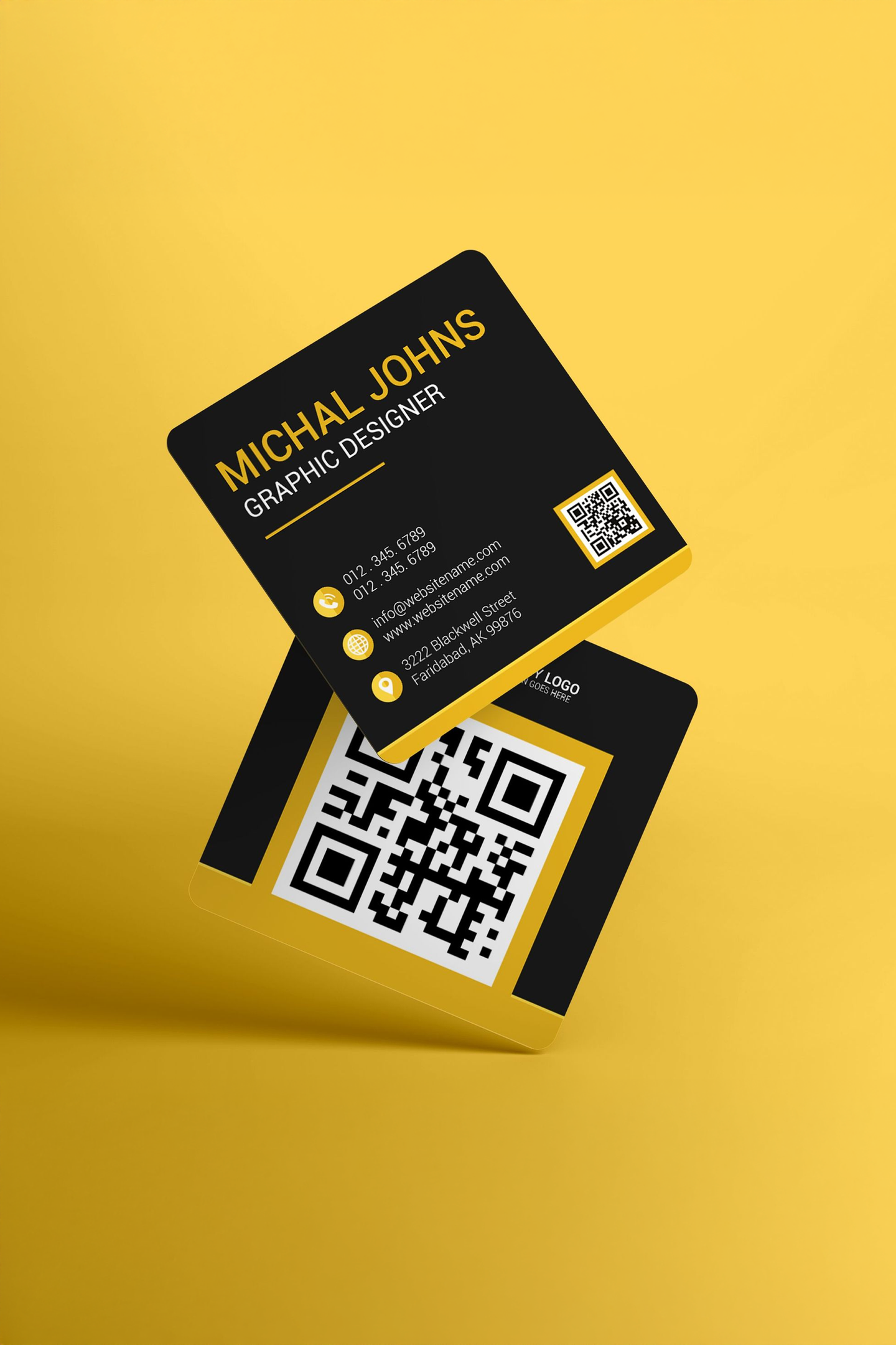 Square Rounded Corners Business Cards 2.5'' x 2.5''