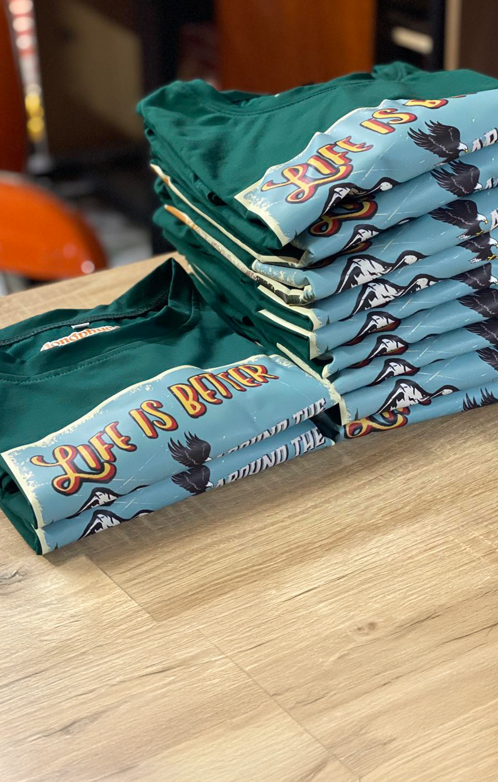 Custom printed apparel detail