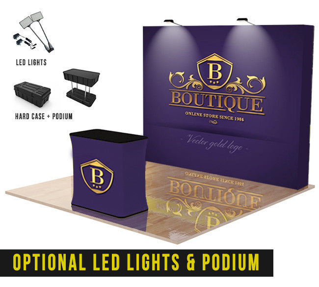 10ft Straight Velcro Fabric Pop Up Display - The Lemon Print | Online Marketing and T-Shirt Print Shop | Miami, Florida