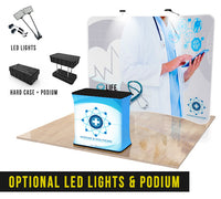 10ft Curve Tension Fabric Display - The Lemon Print | Online Marketing and T-Shirt Print Shop | Miami, Florida