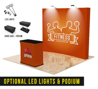 10ft Curve Velcro Fabric Pop Up Display - The Lemon Print | Online Marketing and T-Shirt Print Shop | Miami, Florida