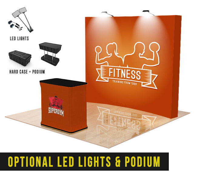 10ft Curve Velcro Fabric Pop Up Display - The Lemon Print | Online Marketing and T-Shirt Print Shop | Miami, Florida