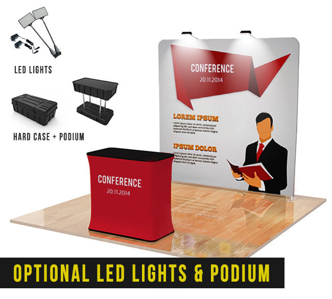 8ft Straight Tension Fabric Display - The Lemon Print | Online Marketing and T-Shirt Print Shop | Miami, Florida