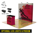 8ft Curve Velcro Fabric Pop Up Display - The Lemon Print | Online Marketing and T-Shirt Print Shop | Miami, Florida